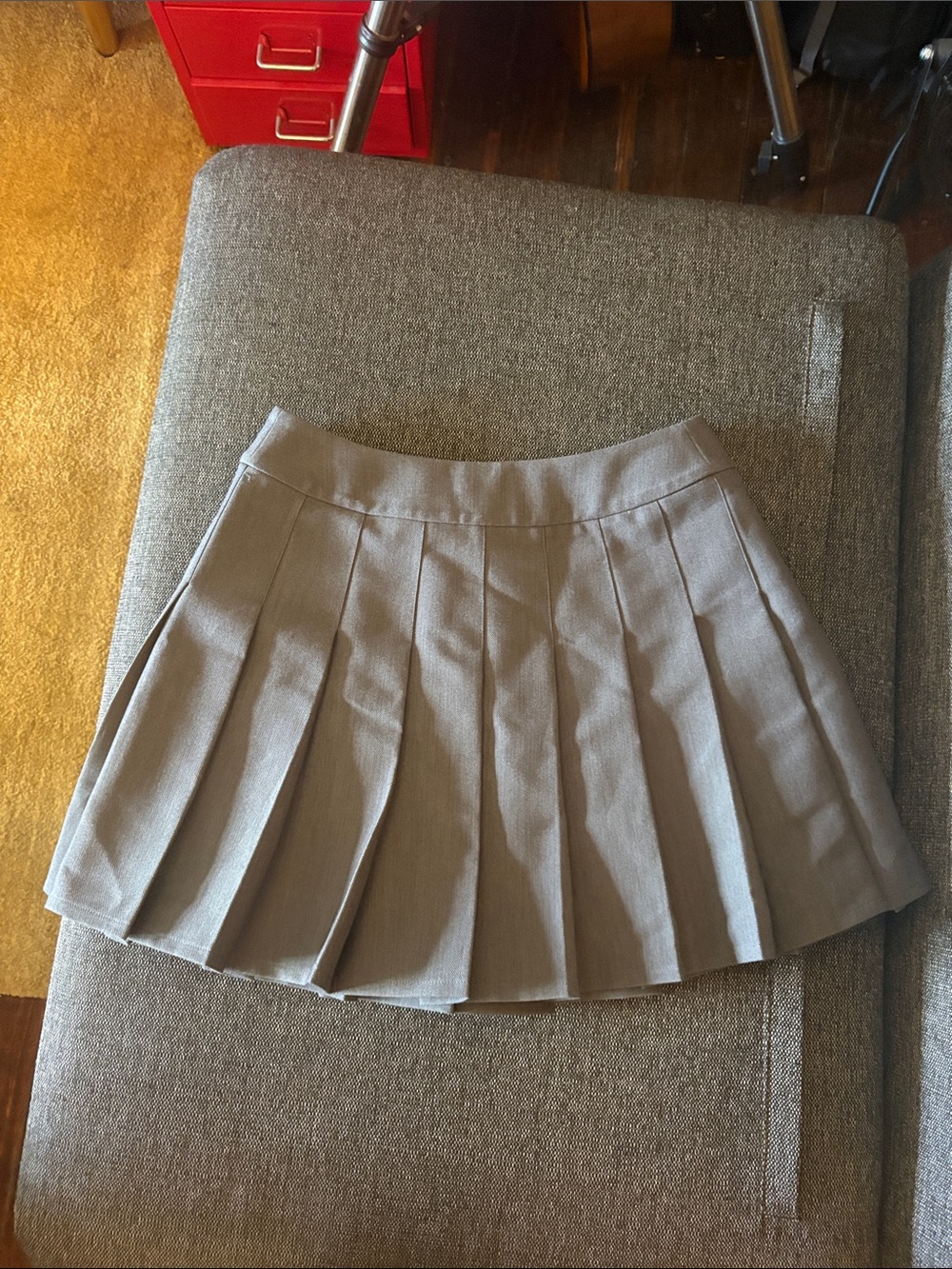 Le bop Pleated Mini Skirt in Light Gray - Classic Women's Skirt